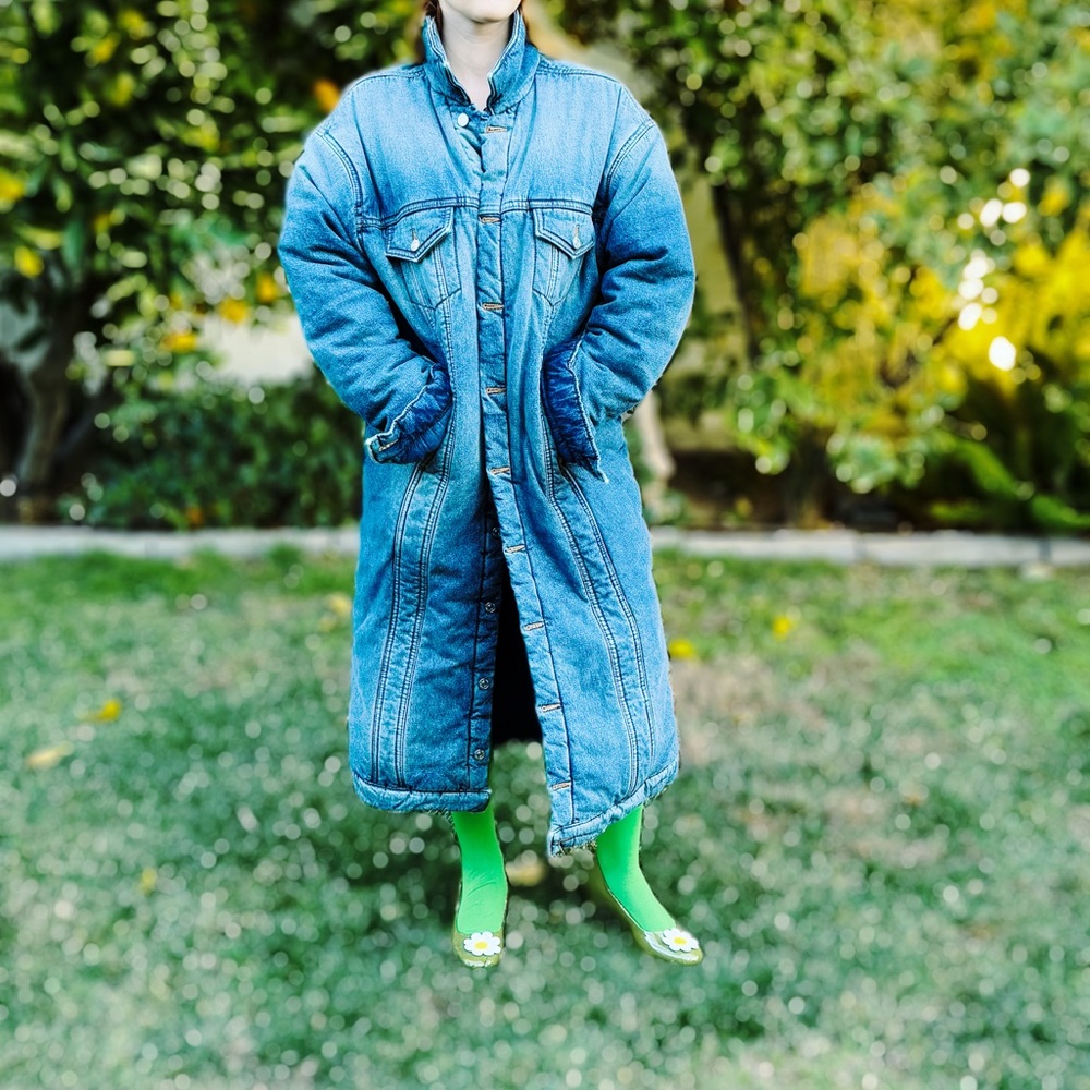 EB Denim Women's Blue Denim Long Coat